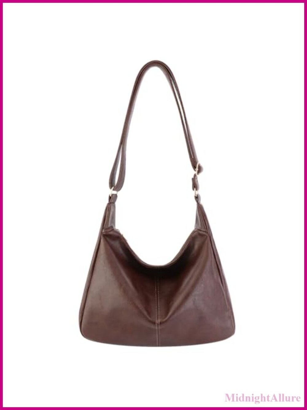 Slouchy PU Leather Hobo Shoulder Bag Crossbody Purse